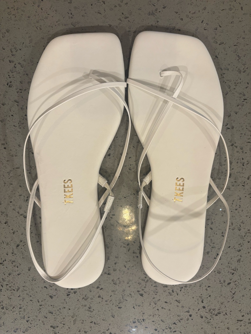 TKEES sandals size 7 white square toe Millie